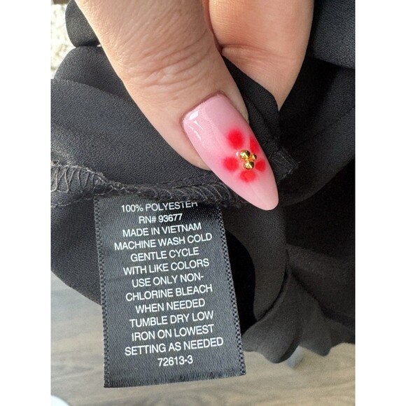 Worthington Black V-Neck Long Sleeve Blouse Size Large NEW! - Picture 5 of 5